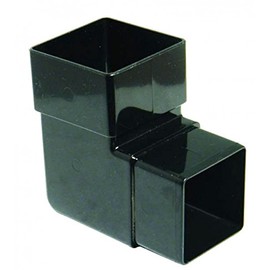FLOPLAST 65mm Square Downpipe 92.5 Degree Offset Bend - Black