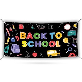 Back to School Banner Sign - 13 Oz Waterproof Perfect for Teachers, Classroom, Back to School Party Vinyl Banner with Metal Grommets, VP3325