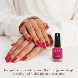 P2P Nails Pink Nail Lacquer - Non Chip Quick Dry Pink Nail Gel - All Season Pink Nail Polish - Salon Quality Nail Polish (Taffy Rose)