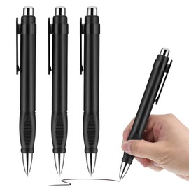 YBEATY 3PCS Big Fat Pens Easy Grip Enhanced Writing Stability Black Pink Fat Ball Point Heavy Oversized Weighted Pens with Comfortable Sleeves for Arthritis and Elderly Tremor Arthritis (Black)