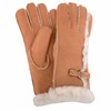 SNUGRUGS Womens Sheepskin Glove with Wool Out and Buckle Detailing