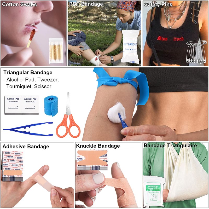 Emergency Survival Kit First Aid Kit, 121Pcs Tactical Gear Camping