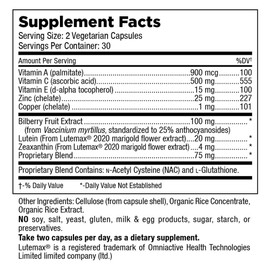 Mt. Angel Vitamins - Eye Complete with LUTEMAX 2020, NAC, L-Glutathione, Vitamins A,C,E Zinc & Copper