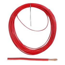 electrosmart 12V 24V Single Core Copper Automotive Auto Car Marine Stranded Thin Wall Cable/Wire Red or Black 0.5mm² 11 Amps (11A) (Red, 20m)
