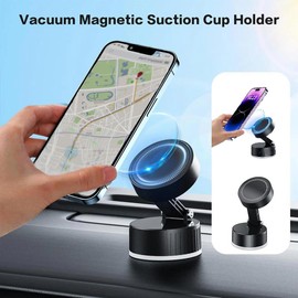 INDOTEAM Vacuum Magnetic Phone Holder with Metal Ring - Adjustable Suction Mount for Phones - Car Phone Holder Multifunctional Cradle for Cars, Kitchen, Gym, Desk – Car Phones Mount
