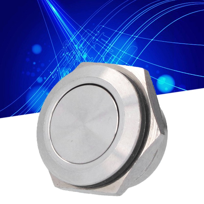 5Pcs Flat Top Button Switch Stainless Steel Waterproof Screw Terminal
