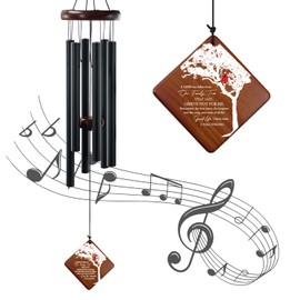HOWARMER Memorial Wind Chimesfor Loss of Loved One, 36" Sympathy Wind Chimes Gifts for Who Loss of Mom Dad Brother Friends, Outdoor Classic Black Wind Chimes Suitable for Garden, Patio Decoration