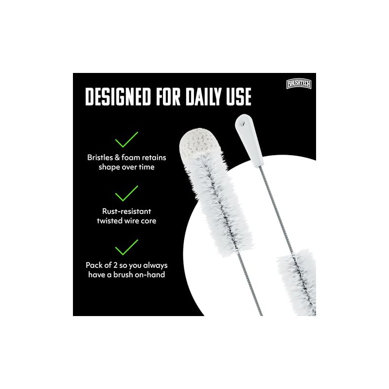 BRUSHTECH – Brushtech Foam-Tipped Baby Bottle Brush – White, Set
