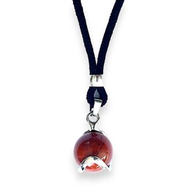 Natural Energetic Stones Anhänger Mann Frau - Versilbert Zamak - Healing Coloured Stone Halskette - Ideal für Geschenk - Sphere (Jasper)