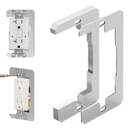 KONEWONG Wall Plate Spacer, 6 Pcs Outlet Spacers for Electrical Box, Metal Flush Fit Device Leveling Plates, Electrical Box Outlet Spacers Shims