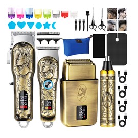 INTRO WILD Professional Hair Clippers for Men Clippers and Trimmers Set, Cordless Hair Clippers, Haircutting Machine with Led Display for Barber Mens Grooming Kit