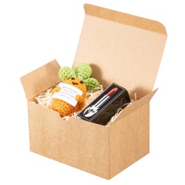 UnicoPak 10 Pack 6x4x3.5 Brown Gift Boxes with Lids for Presents Kraft Small Gift Boxes Bulk for Candle Mug Perfume Craft Ornaments Cookies Treats Favors