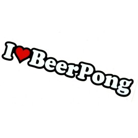 I Heart Beer Pong Sticker | 1.5" tall x 8.5" wide