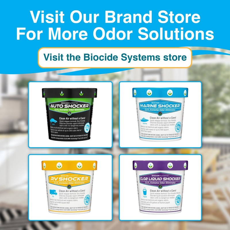 Biocide Systems Auto Shocker Strong Quick Release Car Odor Eliminator,