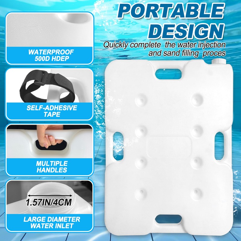 Desunqin 2 Pack 60lbs Heavy Duty Pool Ladder Weights, HDPE