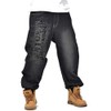 Veroders Men's Baggy Hip Hop Black Jeans- Loose Skateboard Pants