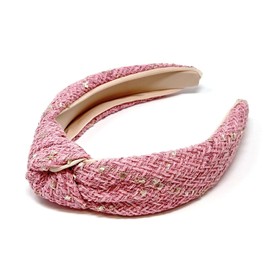 Bowbear Trendy Top Knotted Wide Headbands, Classic Pink