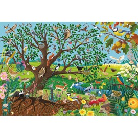 Schmidt Spiele 56573 animali in giardino, 60 pezzi puzzle per bambini fatto di tavola di erba