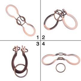 SHUYUE Classical Metal Horseshoe Puzzle Traditional Brain Teaser Puzzles Jigsaw Toy (Bronze, Normal)