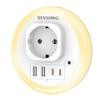 SIYOMG LED Night Light Socket with Twilight Sensor, 2 USB