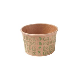 GREENBOX Organic Cardboard Ice Cream Cups, Pack of 50, Kraft Cardboard Cups, Brown, Compostable Cups, Unbleached, Food Cups to Go, Biodegradable Paper Cups, 75 ml