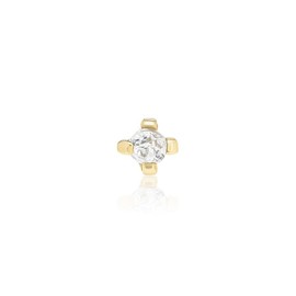 Mia Gioielli - Nose jewellery, nose studs piercing 18ct gold with Cubic Zirconia 1.60, hypoallergenic, F-05305-0G07