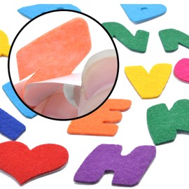 Felt Letter Stickers - 104 Pcs Assorted Colors Self-Adhesive Letters A-Z with 4pcs Heart Stickers for Arts & Crafts