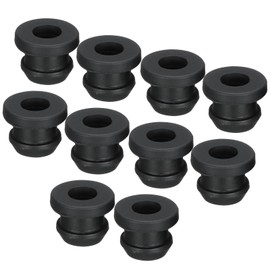 sourcing map 20Pcs Snap Rubber Grommet Plug Mount Dia 8mm ID 5.5mm Seal Anti-Scratch for Electrical Box Cable Pipe Black