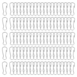 PATIKIL Lanyard Hooks, 200 Pcs 16mm Stainless Steel 304 Spring Snap Hook Metal Clips Clasp for Key Chain Key Rings ID Card Shower Curtain, Silver