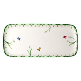 Villeroy & Boch Spring Sandwich Tray, 13.75 x 6.25 in, White/Colored