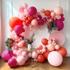 Pink and Rose Red Balloons Garland Double Stuffed Baby Pink