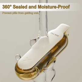 Pill Organiser Travel Pill Box Portable Medication Organizer 4 Compartments Pocket Pill Case Small Pill Box for Pocket Purse Portable Moisture Proof Pill Case Container for Daily Pills (White)