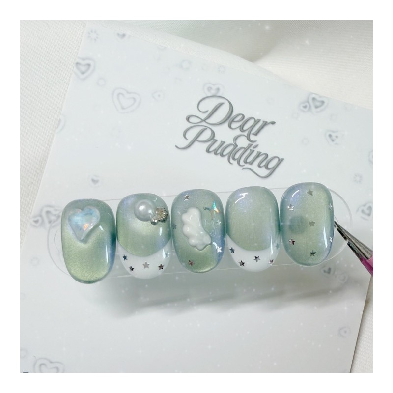[Handmade Nail Tips] Summer Catch Nail Tips - Long Oval