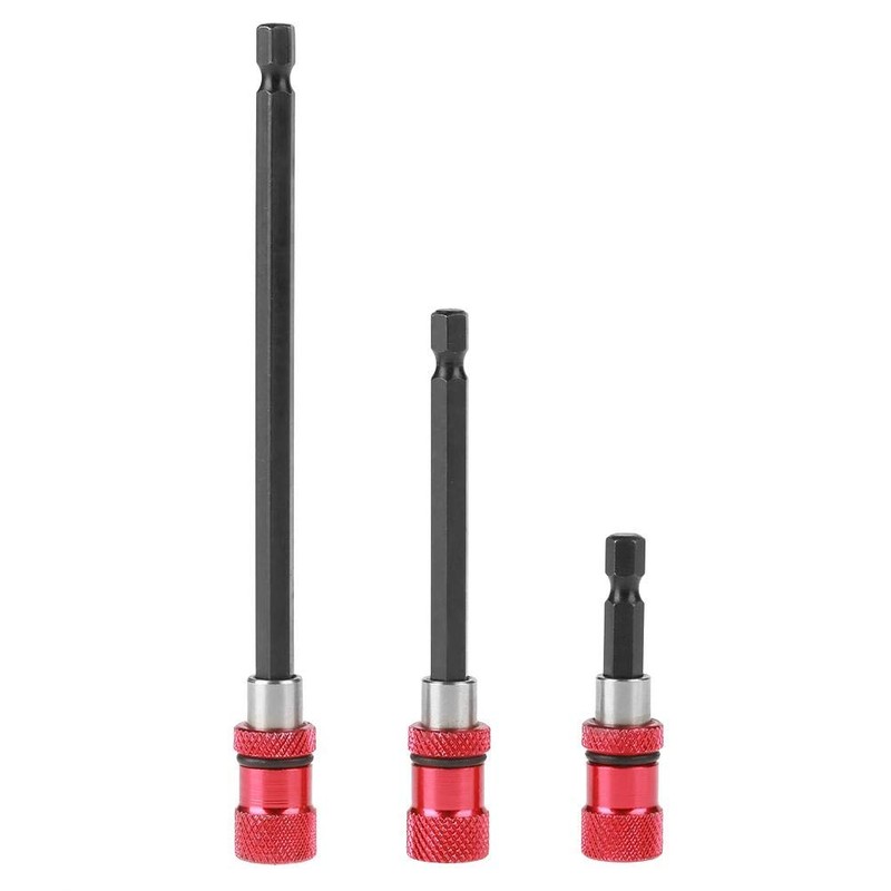 3pcs 1/4" Hex Shank Screwdriver Bit Holder Magnetic Extension Screwdriver