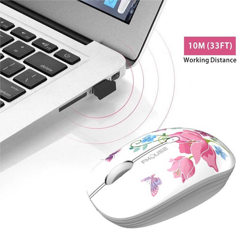 TENMOS M101 Wireless Mouse 2.4G Cute Silent Optical Travel Mice