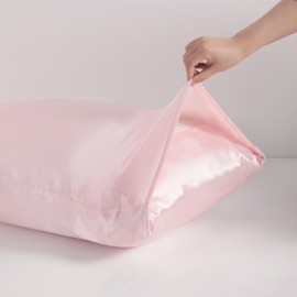 NTBAY Silk Satin Pillowcases - Satin Pillowcase for Hair and Skin, Pillow Cases 2 Pack with Envelope Closure, 50x75 cm, Light Pink