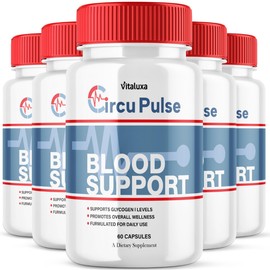 (5 Pack) CircuPulse Blood Support, Circu Pulse Blood Glycogen Supplement Capsules Advanced Balance Formula Maximum Strength, Ciruculation Flow Pills Health Wellness Natural Pressure Blend (300 Ct)