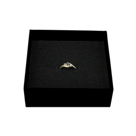 Emartbuy Set of 24 Black Cardboard Jewellery Pendant Boxes, Ring Boxes, Gift Box for Anniversaries, Weddings, Birthdays Size - 7 cm x 7 cm x 3.5 cm