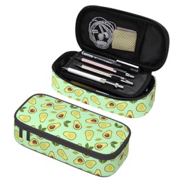 GOWRACOG Exotic Tropical Fruits Avocado Pencil Case for Boy Girl Teens, Big Capacity Green Pen Bag with Zipper, Fruit Themed Pencil Pouch, Organizer For Home Desk Office School Cosmetic Makeup Bag