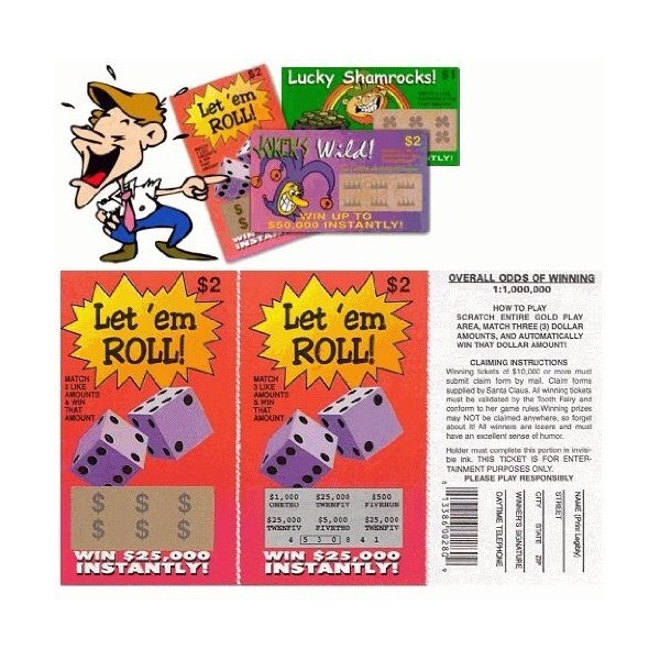 Fake Lottery Tickets 5 Pack Prank