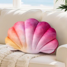 AELS Shell Pillow, 19.5"x13" Taylor Inspired Coastal Throw Pillows, Beach Ocean Nautical Themed Soft Decorative Throw Pillows for Taylor Fans, Cute Pillow for Couch Sofa Bed Living Room, Ombre Pink