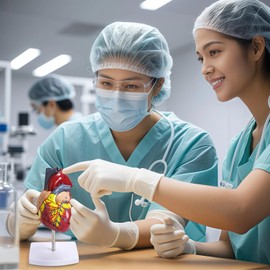 Scientific Human Heart Model, Life Size Human Heart Replica, Color Printed Scientific Heart Model with Mounted Display Base for Classroom and Cardiology Study, 34 Anatomically Correct Structure