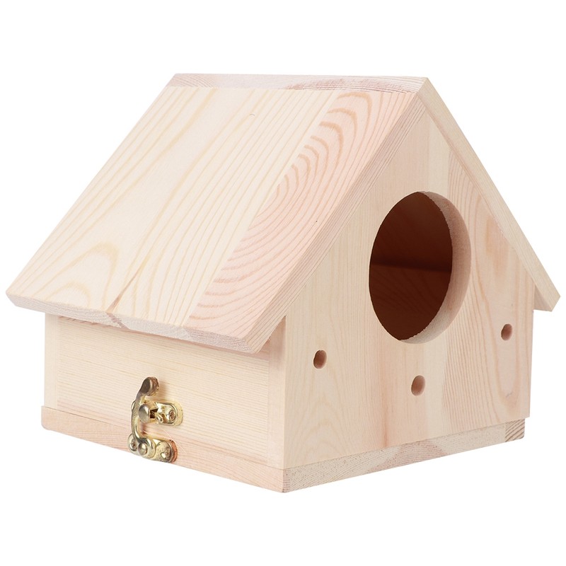 Outdoor Innovative Wooden Bird House Birds Nesting Breeding Cage Ornament