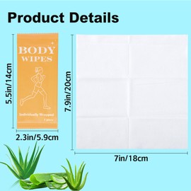 Bgtecho 200 Pack Body Wipes Individually Wrapped, Shower Wipes For Adults, No Rinse Bath Wipe Bulk, Cleansing Wipe Travel Size for Travel, Gym, Camping, Outdoors Sports (Orange)