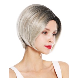 WIG ME UP - 1940-27T60R women's quality wig short sleek bob parting ombre dark hairline blonde highlights