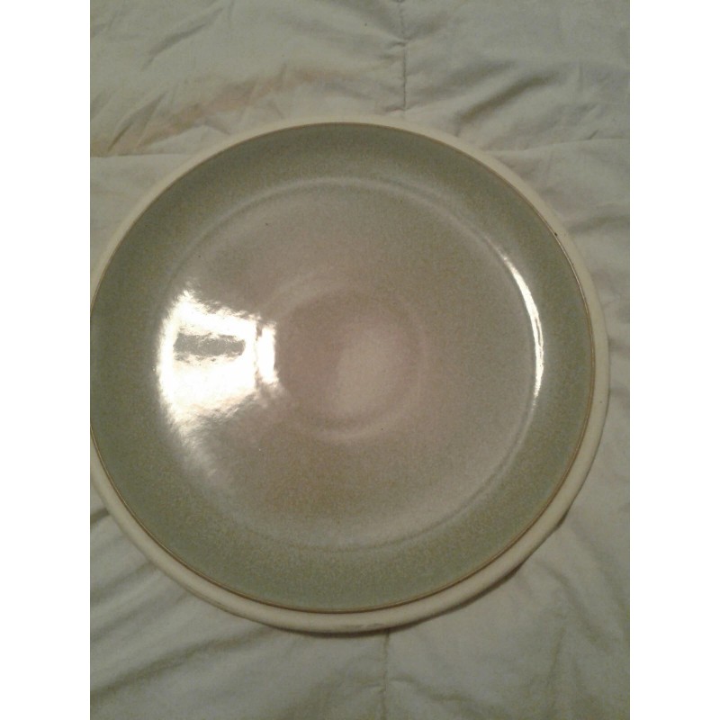 Denby-Langley Energy Cream Exterior Celadon stoneware plates 9" luncheon NWT