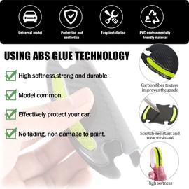 GTZTYZ 8Pcs Car Door Handle Protector Reflective Sticker,3D Carbon Fiber Universal Door Handle Scratch Protector Cover,Self-Adhesive & Non-Marking,Paint Guard Protective Films (Green)