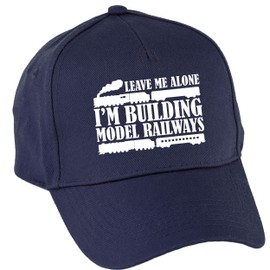 Hippowarehouse Leave Me Alone I'm Building Model Railways Baseball Cap hat Premium Printed 5 Panel OneSize Adults Navy