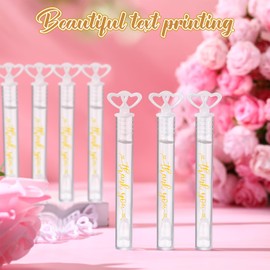 PullCrease 150 Pcs Bubble Wands Bulk for Wedding Party Mini Heart Wand with Bubble Solution for Wedding Bridal Showers Valentine Anniversary Graduation Birthday Supplies(White,Thank You)