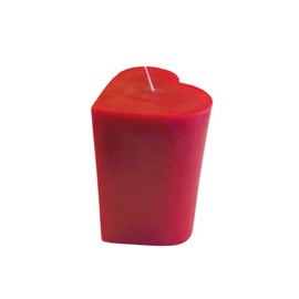 Candlestock Handmade Dripless Unscented Beeswax Heart Red Pillar Candle